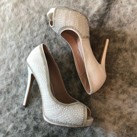 Crystal encrusted peep-toe heels - wedding - Picture 6 of 6